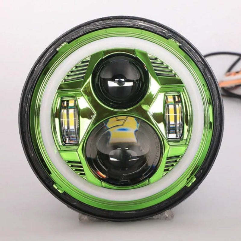 Set Of 2 Green Halo Headlights For Jeep-Car Door Sills