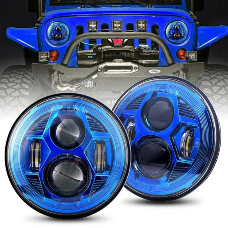 Set Of 2 Headlights Compatible For Jeep-Car Door Sills