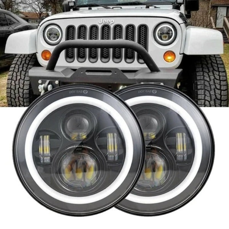 Set Of 2 Wrangler Halo DRL Headlamp-Car Door Sills