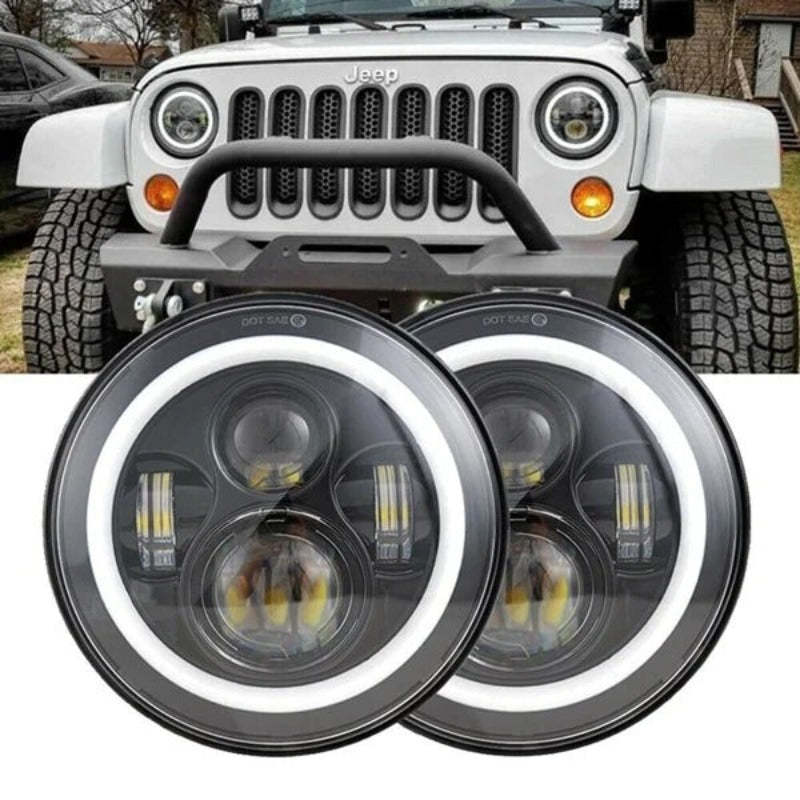 Set Of 2 Wrangler Halo DRL Headlamp-Car Door Sills