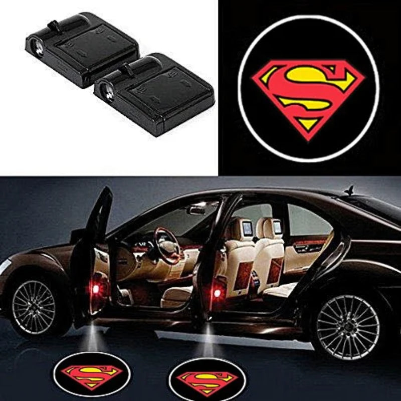 Set Of 2 Superman Car Door Lights-Car Door Sills
