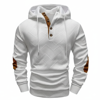 Men Casual Hooded Zip Up Sweatshirt With Contrast Stitching
