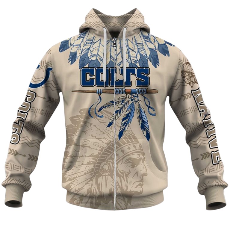 Personalized Indianapolis Colts Football Inspired Zipper Hoodie