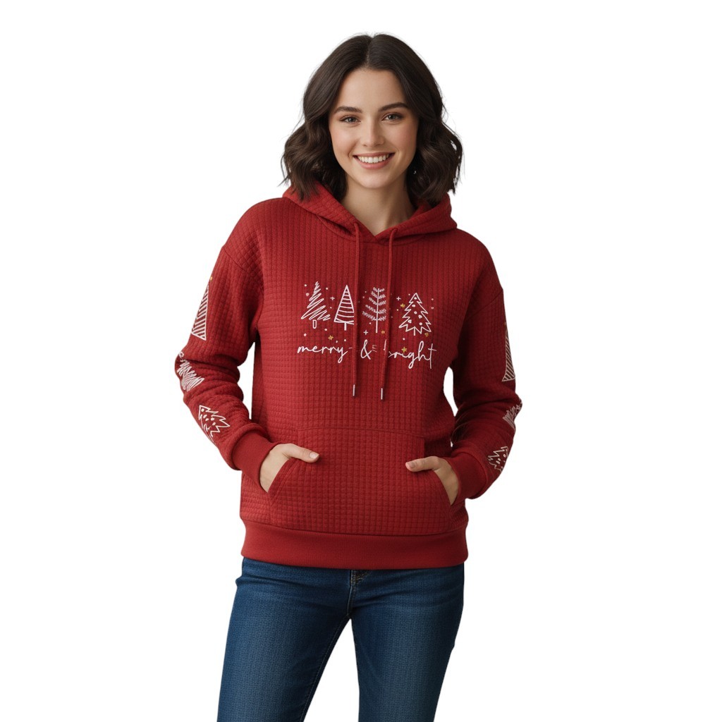Merry Christmas Graphic Hoodie For Women