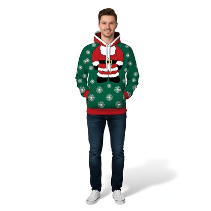 Funny 3D Graphic Christmas Hoodie For Men
