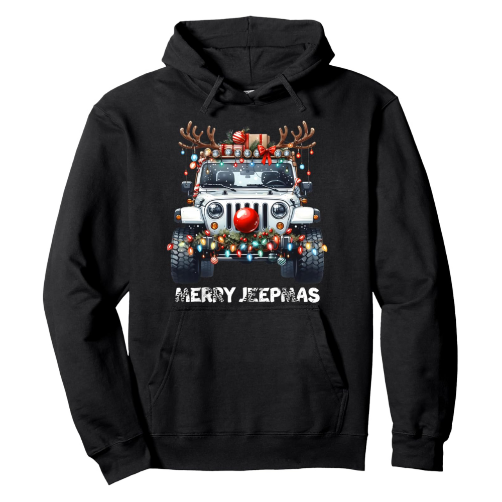 Ugly Christmas Hoodie With Light Up Reindeer Design