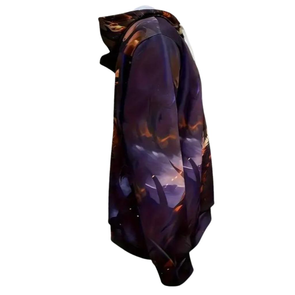 3D Dragon Print Pullover Hoodie With Pockets For Men