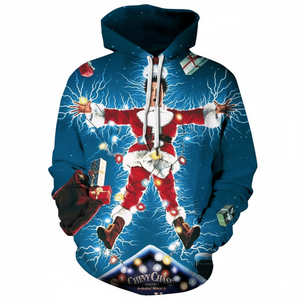 Christmas All Over Print Hoodie with Kangaroo Pocket