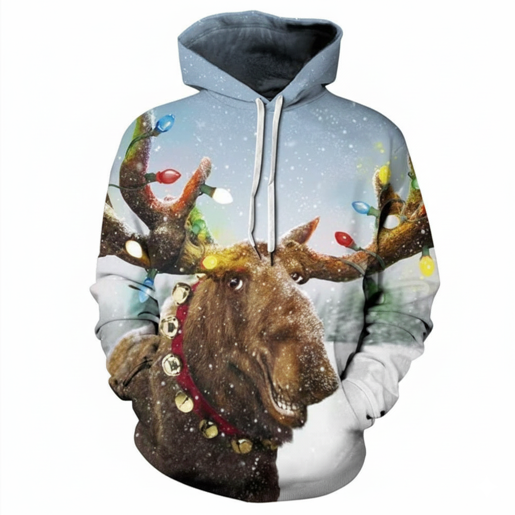 Christmas All Over Print Hoodie with Kangaroo Pocket