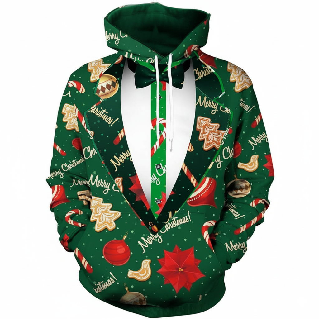 Christmas All Over Print 3D Graphic Long Sleeve Hoodie