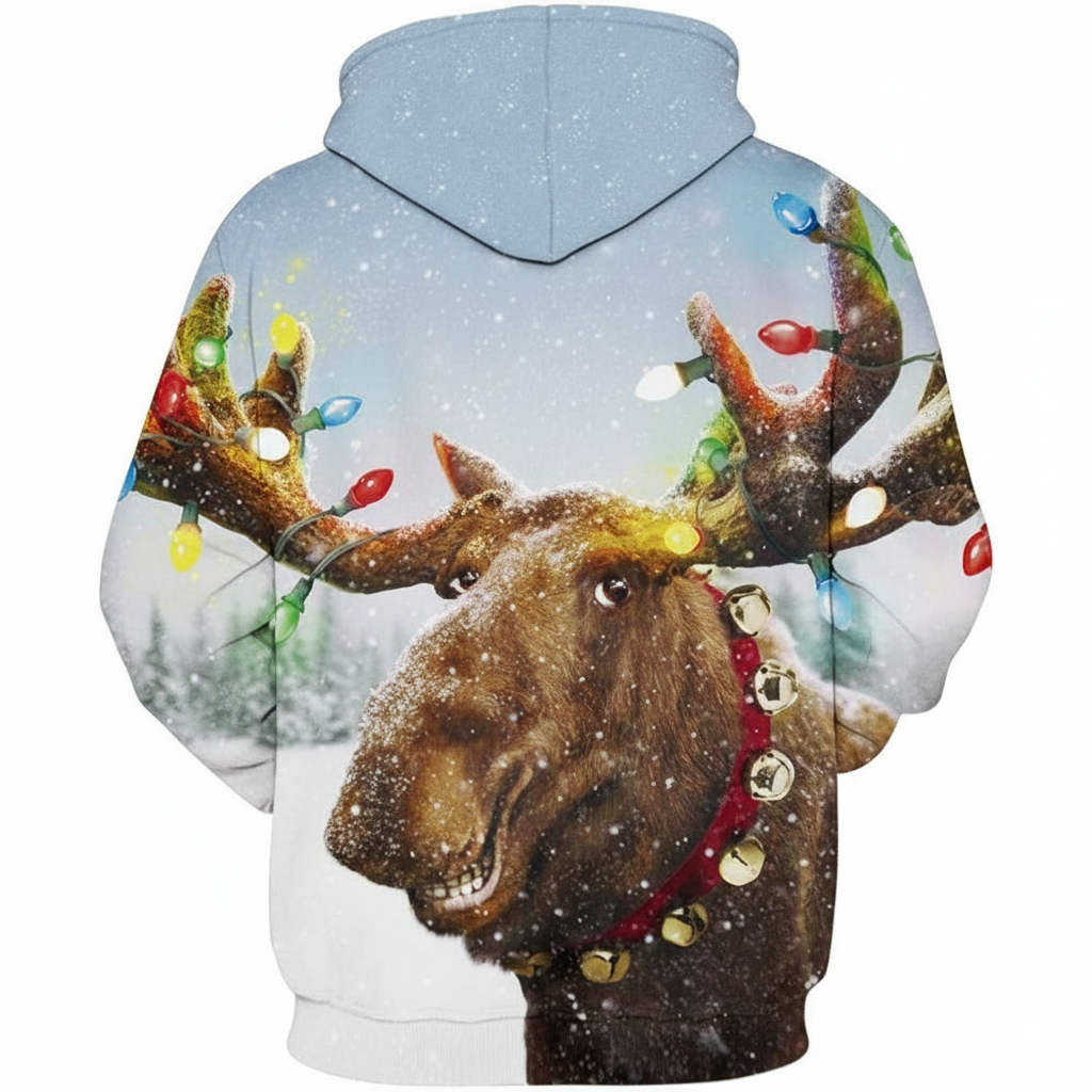 Christmas All Over Print Hoodie with Kangaroo Pocket