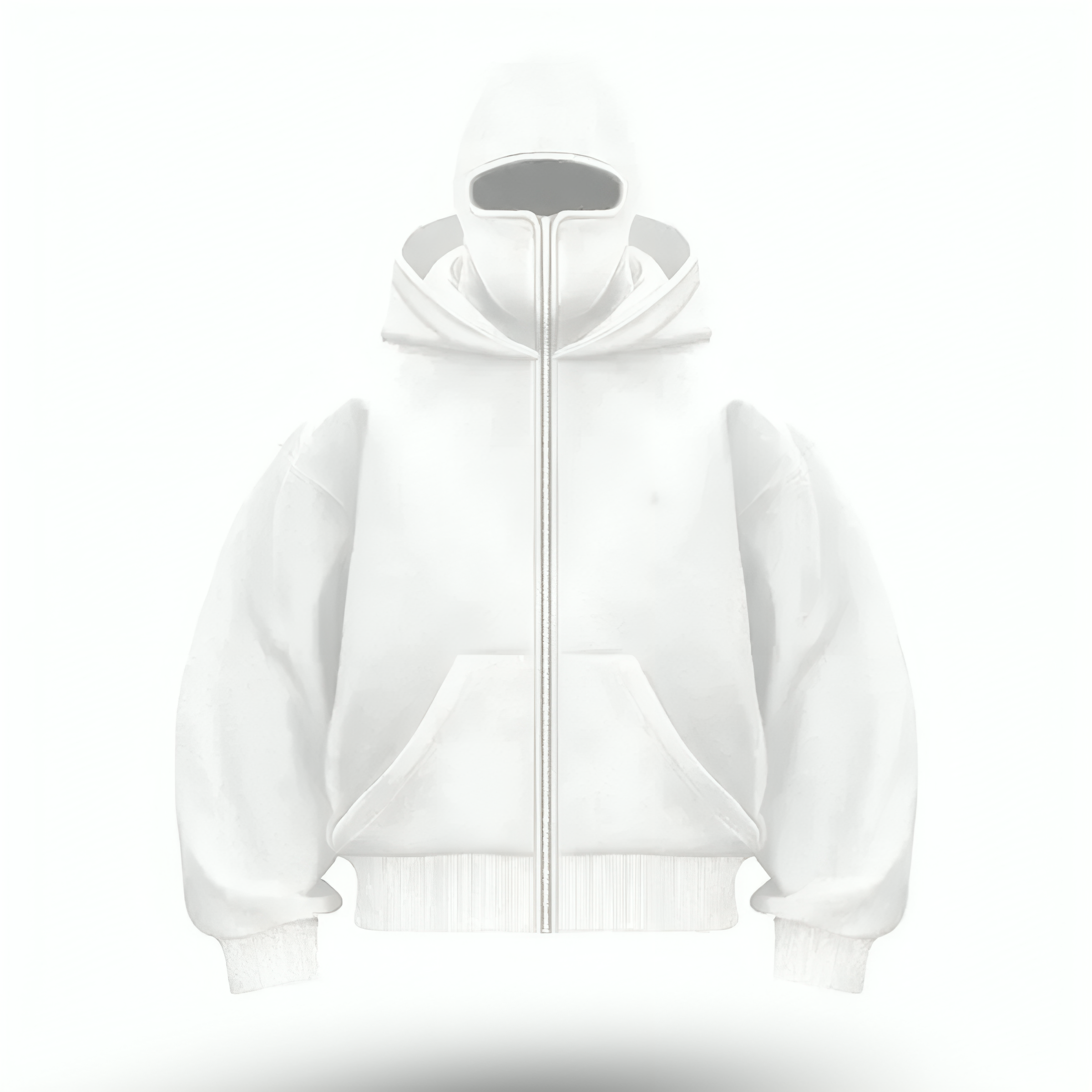 Oversized Zip Up Hoodie With Built In Mask