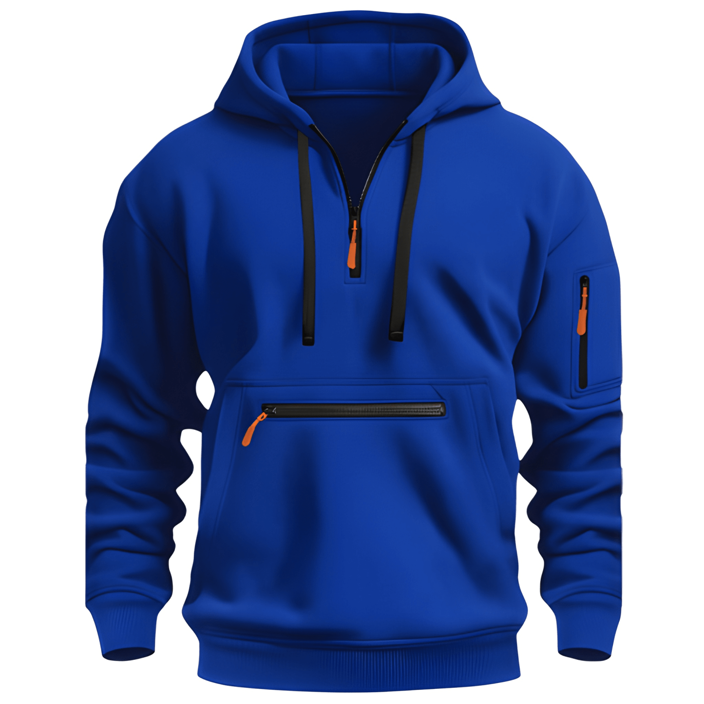 Casual Zip Up Hoodie With Kangaroo Pocket