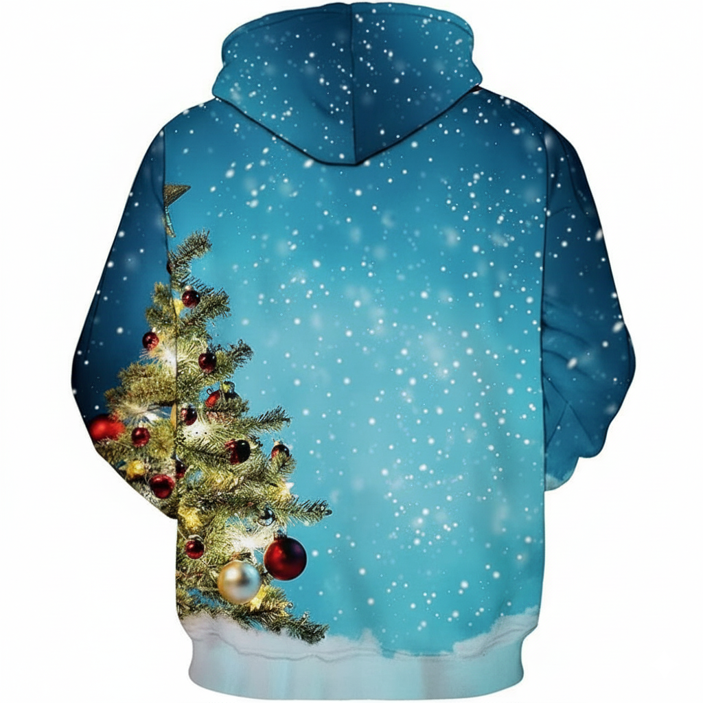 Christmas All Over Print Hoodie with Kangaroo Pocket