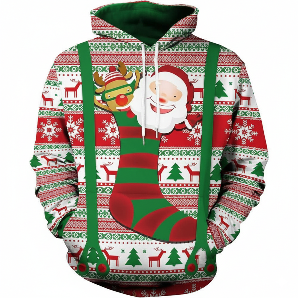 Christmas All Over Print 3D Graphic Long Sleeve Hoodie