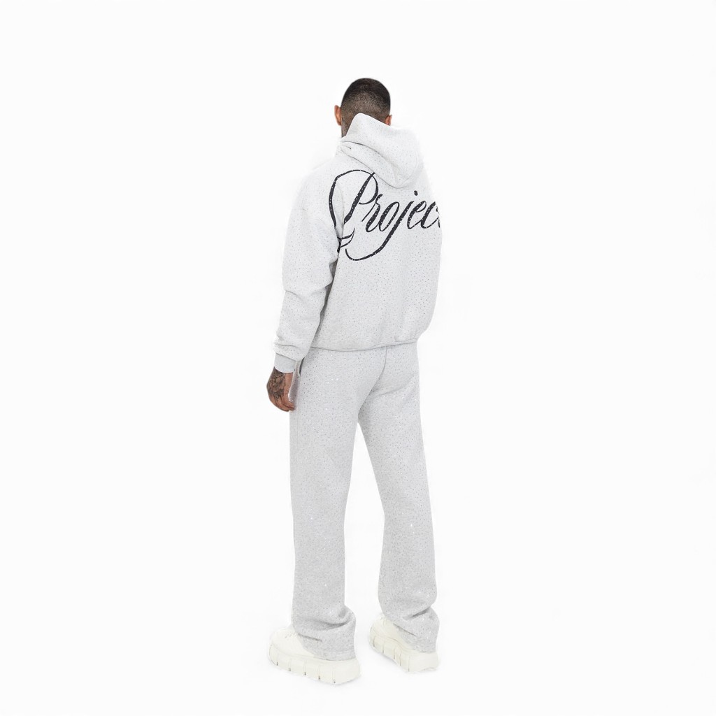 Rhinestone Hoodie And Sweatpant Set