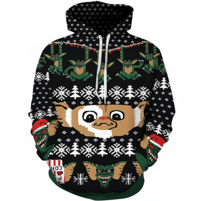 Christmas All Over Print Hoodie with Kangaroo Pocket