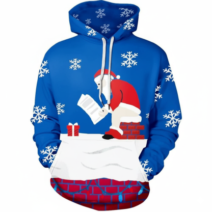 Christmas All Over Print Hoodie with Kangaroo Pocket