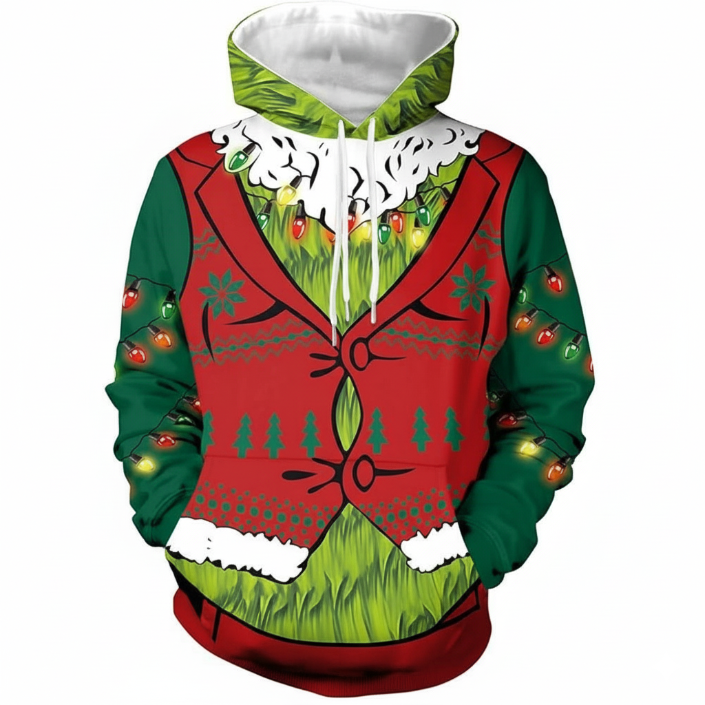 Christmas All Over Print 3D Graphic Long Sleeve Hoodie