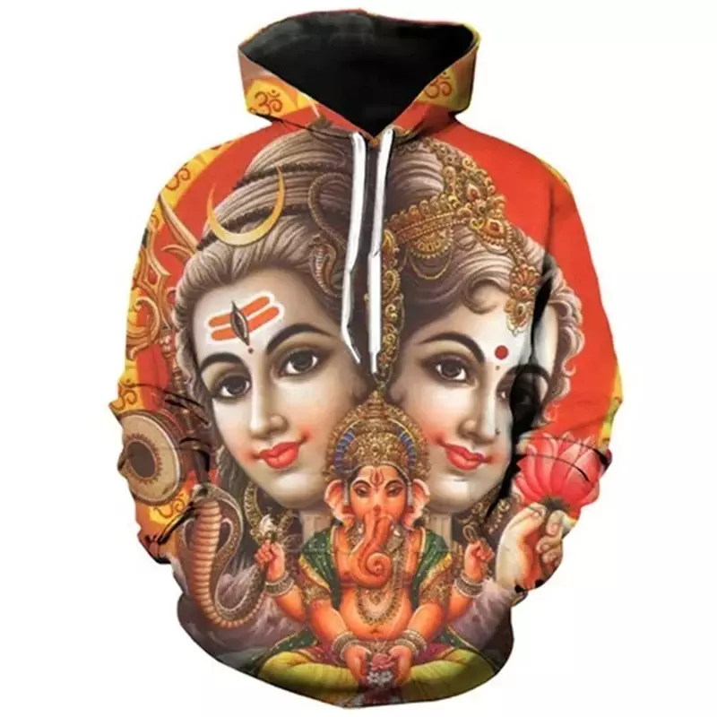 Graphic Print Pullover Hooded