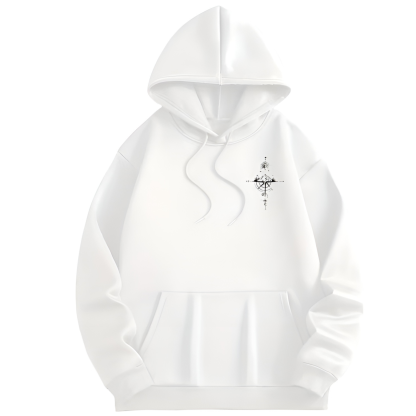 Men Cozy Fleece Starry Night Hoodie With Mountain Graphic 