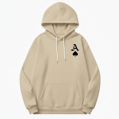 Men Casual Hoodie With Playing Cards Print