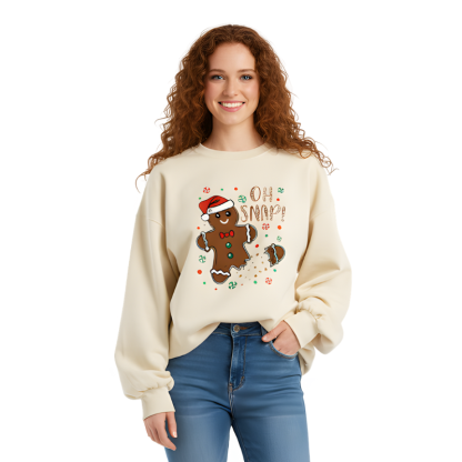 Women Christmas Gingerbread Graphic Sweatshirt 