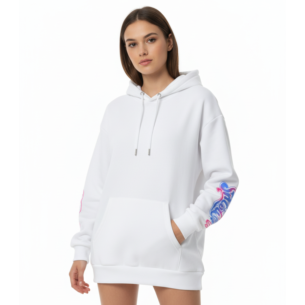 Women Happy Day Hoodie With Colorful Splash Smile Face