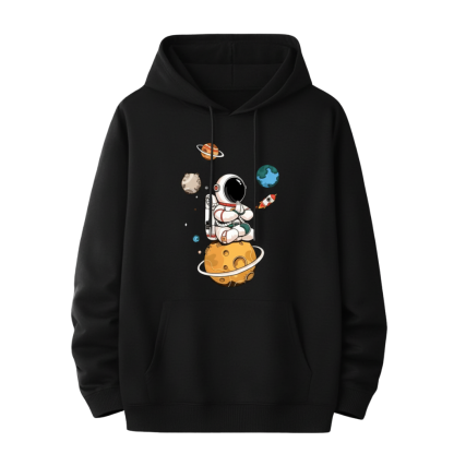 Men Geometric Print Hooded Sweatshirt 