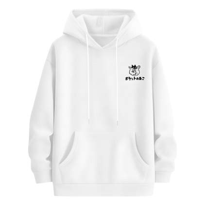 Men Cat Printed Minimalist Hoodie