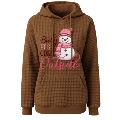 Christmas Snowman Graphic Hoodie For Women