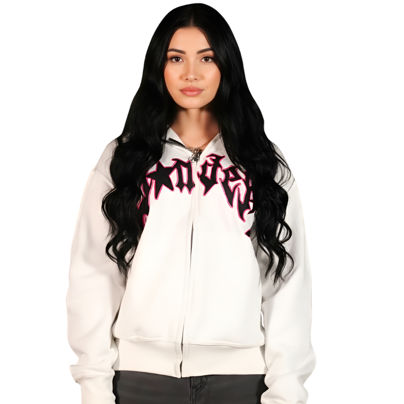 Full Zip Hoodie With Spider Mask Design