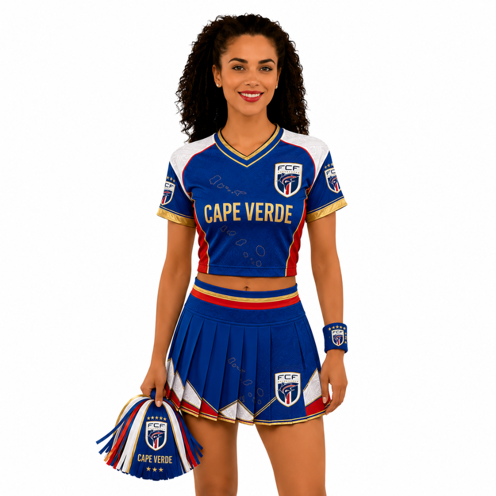 FIFA 2026 Cape Verde Football Themed Two Piece Skirt Set For Women
