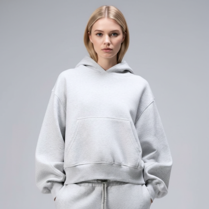 Scuba Tech Oversized Cropped Hoodie For Women