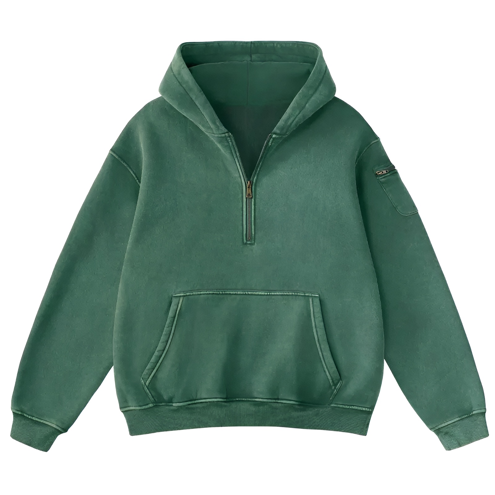 Oversized Hoodie for Women Heavyweight Fleece Half Zip Pullover with Kangaroo Pocket