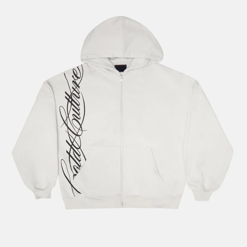 Full Zip Hoodie With Graphic Print