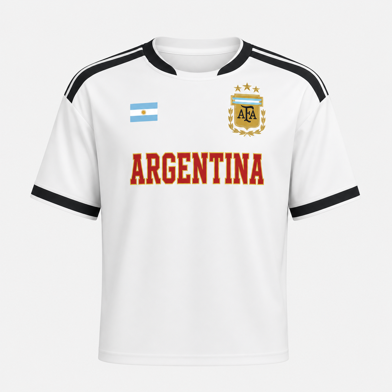 Argentina 2026 Cropped Home Soccer Jersey T Shirt For Women