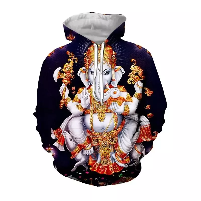 Graphic Print Pullover Hooded