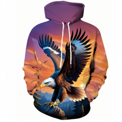 Men Eagle Graphic Print Hoodie