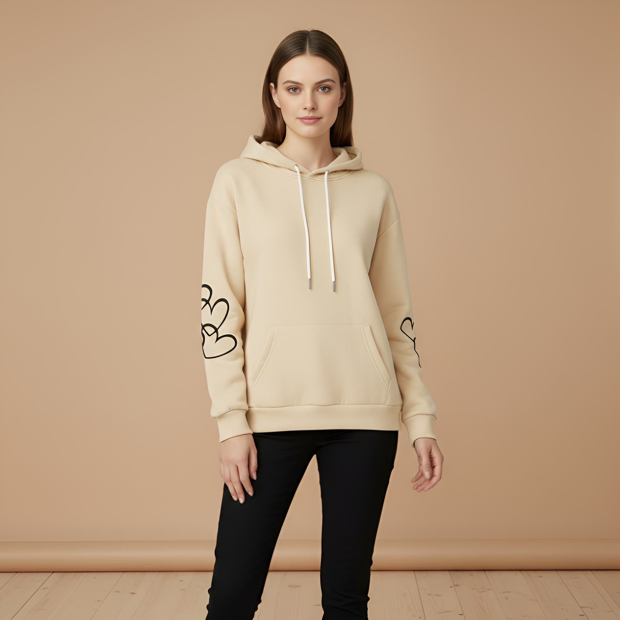 Floral Bull Graphic Print Pullover Hoodie For Women