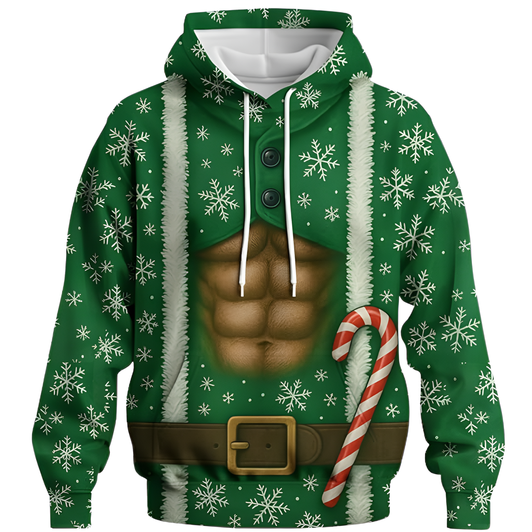 Novelty Long Sleeve Hoodie Funny Fashion Santa Claus Costume Graphic Sweatshirts