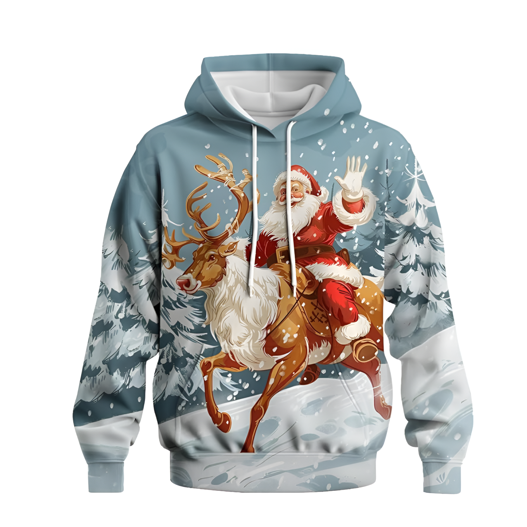 Funny Sant Claus Themed Pullover Hoodie