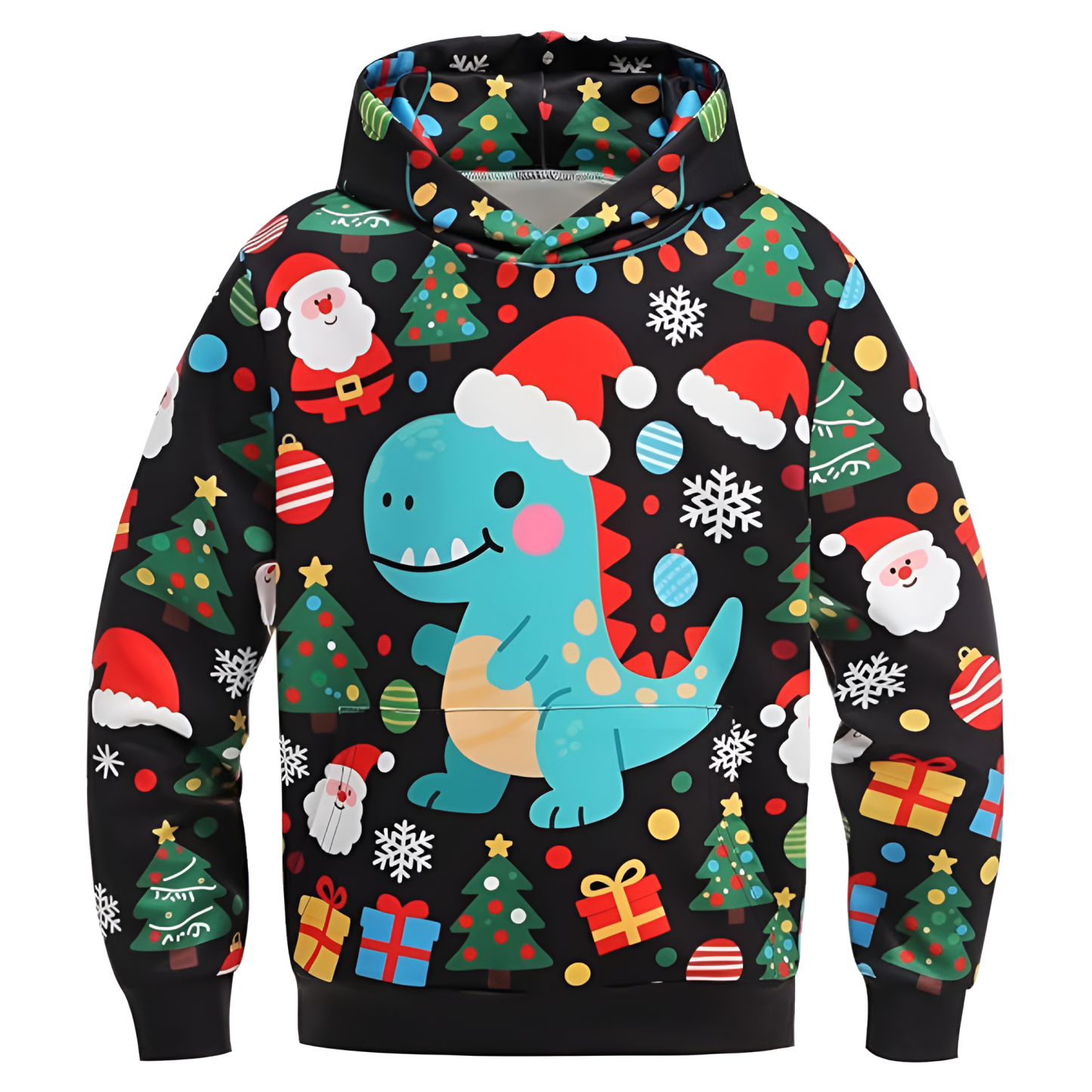 Ugly Christmas Reindeer 3D Graphic Print Hoodie For Kids
