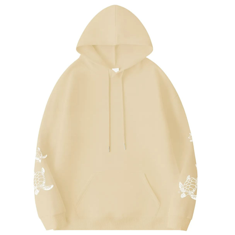 Women Plus Size Oversized Sea Turtle Print Hoodie 