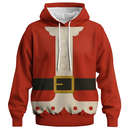 Novelty Long Sleeve Hoodie Funny Fashion Santa Claus Costume Graphic Sweatshirts