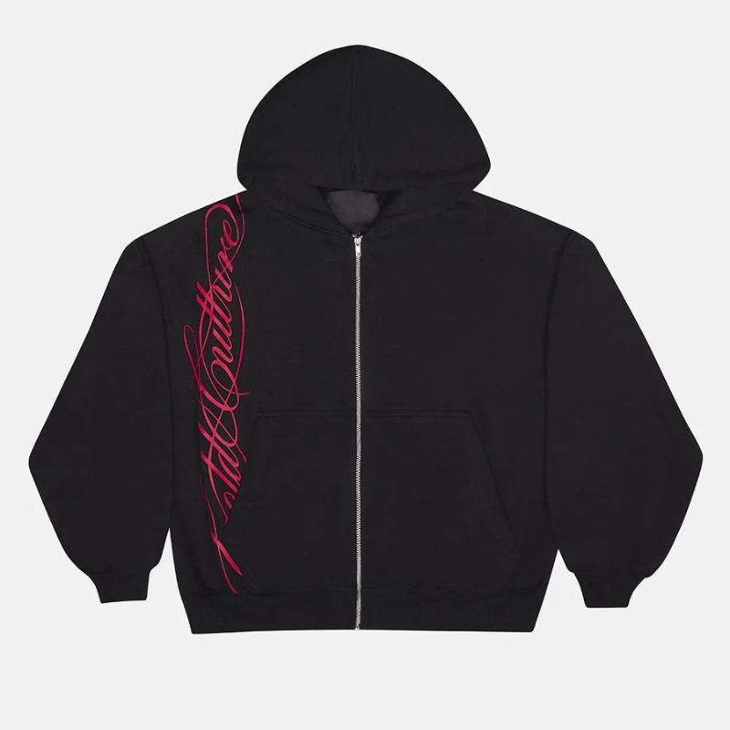 Full Zip Hoodie With Graphic Print