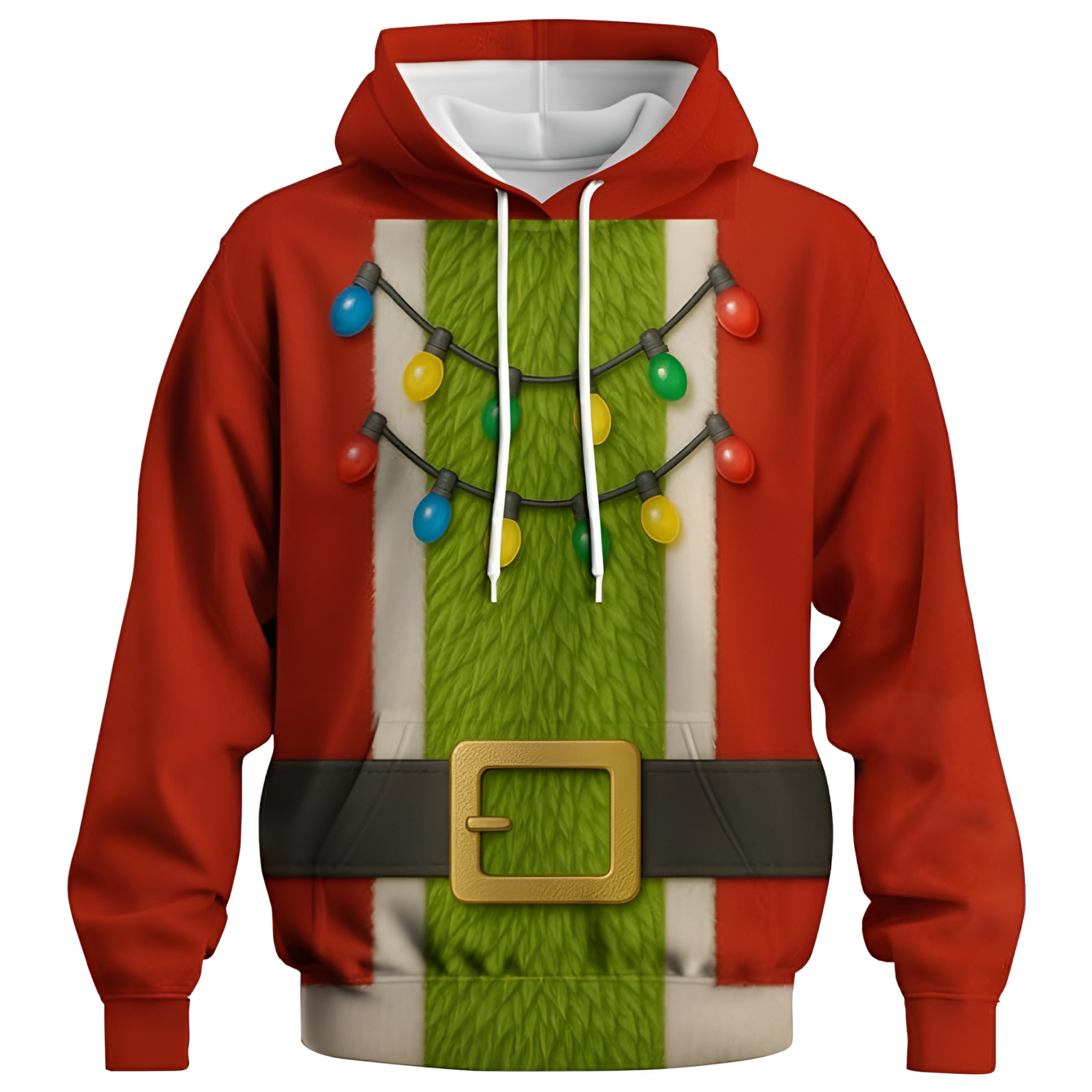 Novelty Long Sleeve Hoodie Funny Fashion Santa Claus Costume Graphic Sweatshirts