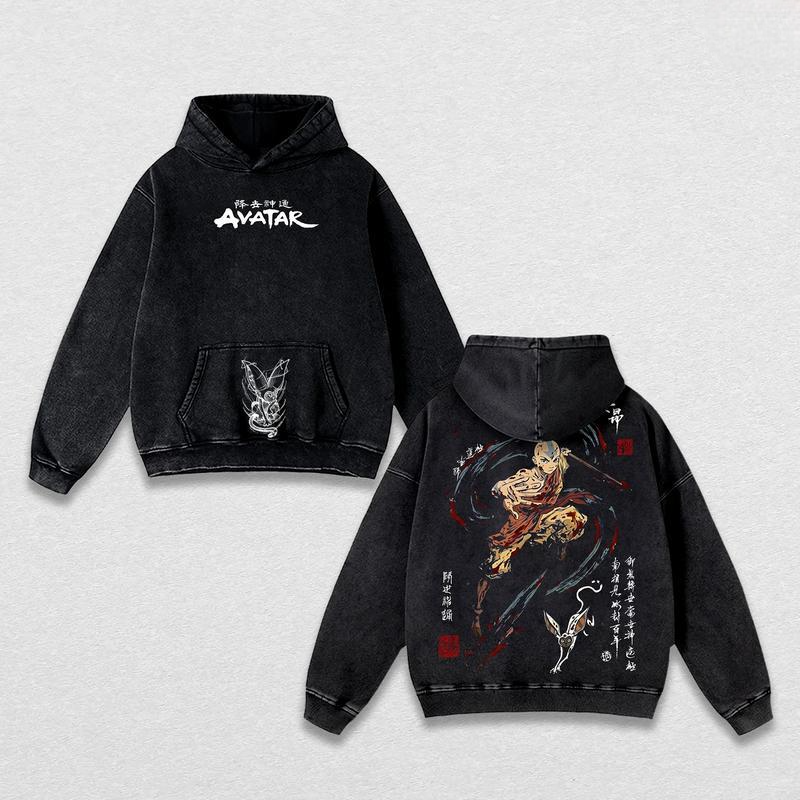 The Last Airbender Vintage Washed Heavy Cotton Oversized Hoodie