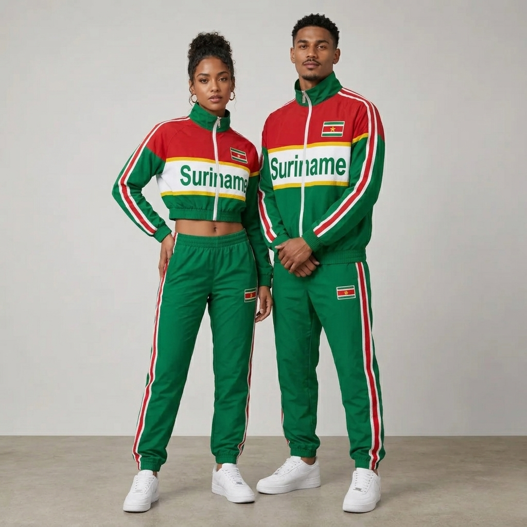 FIFA World Cup 2026 Themed Suriname Football Fan Sweatshirt And Jogger Set