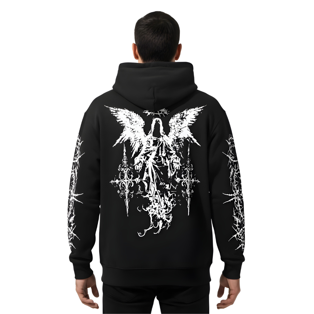 Men Gothic Punk Streetwear Hooded Sweatshirt